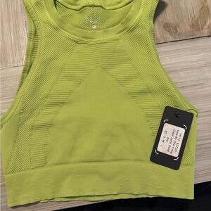 NUX Green Ribbed sports bra